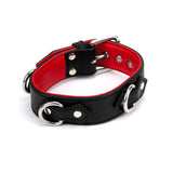 40mm Collar 3x D-Ring Padded & Red Leather Lined M/L