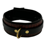 Wing collar in brown croc and black S/M
