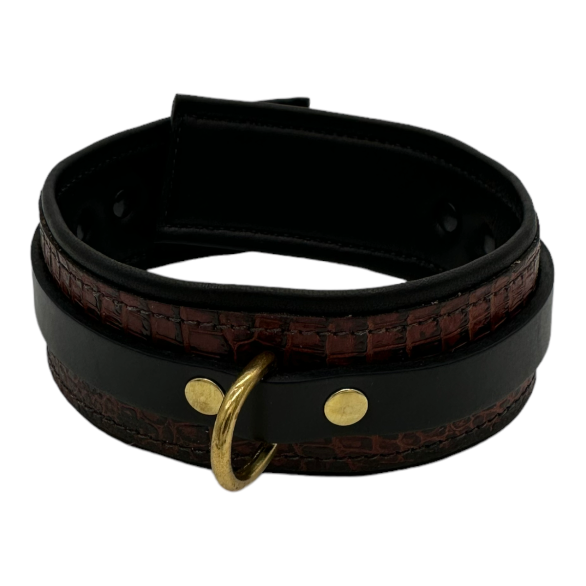 Wing collar in Brown Croc and Black M/L