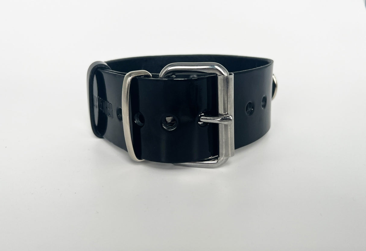 50mm De Luxe Leather Collar W/ 3 D-Ring-Unlined Raw (M2O)