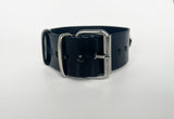 50mm De Luxe Leather Collar W/ 3 D-Ring-Unlined Raw (M2O)