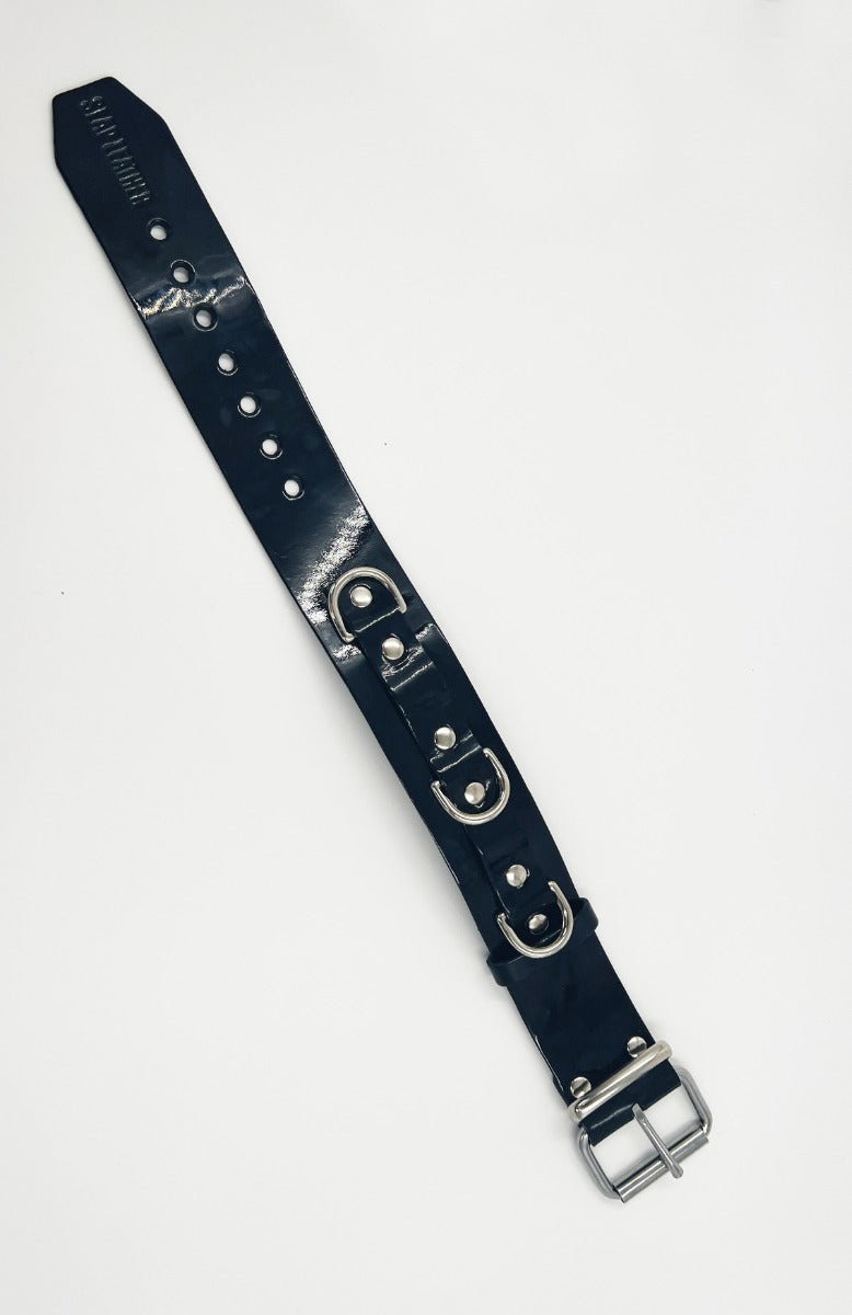 50mm De Luxe Leather Collar W/ 3 D-Ring-Unlined Raw (M2O)