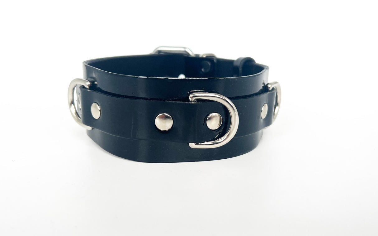 50mm De Luxe Leather Collar W/ 3 D-Ring-Unlined Raw (M2O)