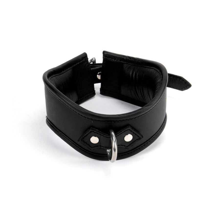 Curved D-Ring Collar M/L Padded & Black Leather Lined