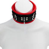 65mm Collar with 3X D-Ring Padded & Red Leather Lined