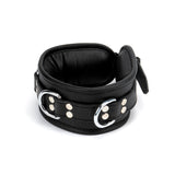 65mm Collar with 3X D-Ring Padded & Black Leather Lined