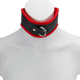 Curved D-Ring Collar M/L Padded & Red Leather Lined