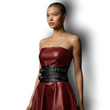 Soft Leather 100mm Double Strap Bondage Belt MTO