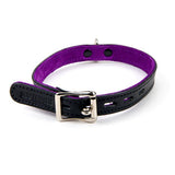 17mm Collar  with Ring- Suede Lined BLK/PUR