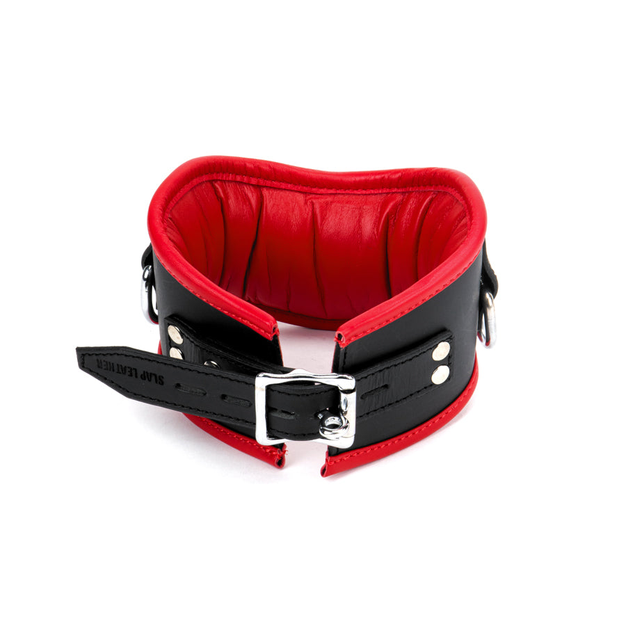 Posture Collar S/M Padded & Red Leather Lined