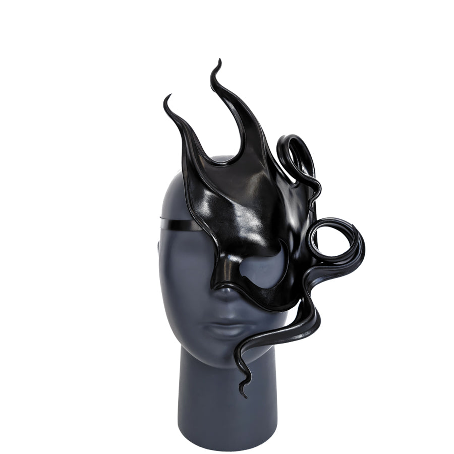 Cecilio Leather Designs Phantom Wave Mask- Black