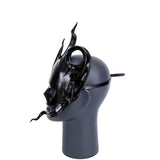 Cecilio Leather Designs Phantom Wave Mask- Black