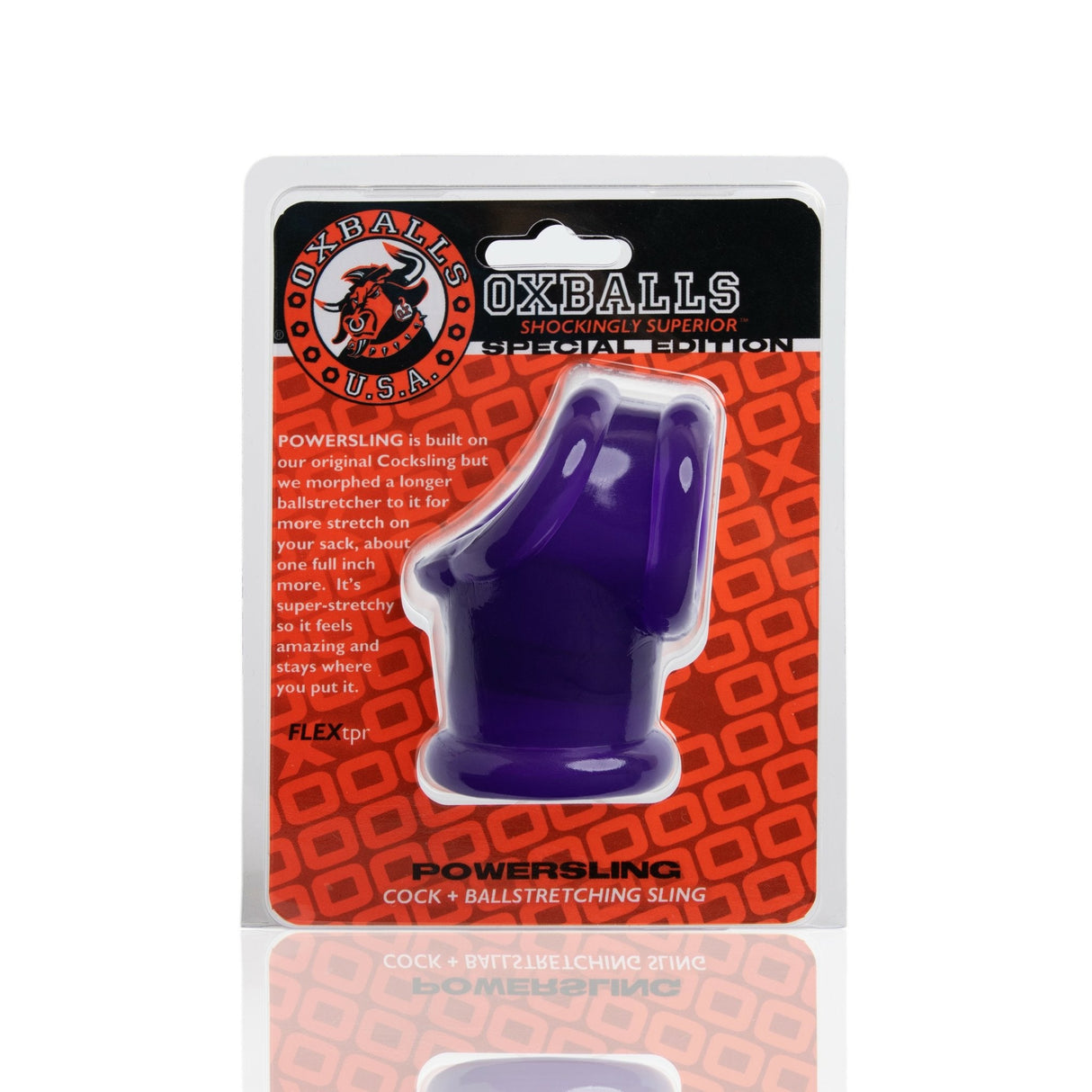 Powersling Cock Sling With Extended Ball Stretcher. Aubergine