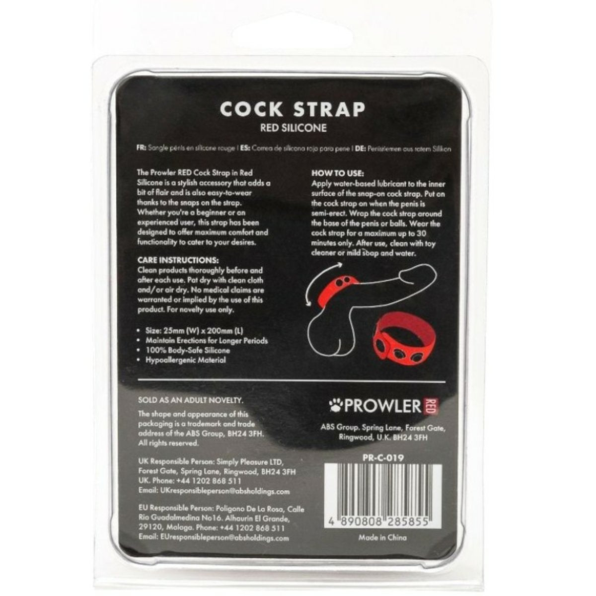 Prowler Red Silicone Cock Strap
