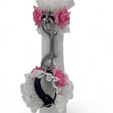 Lace And Roses Handcuffs White & Pink