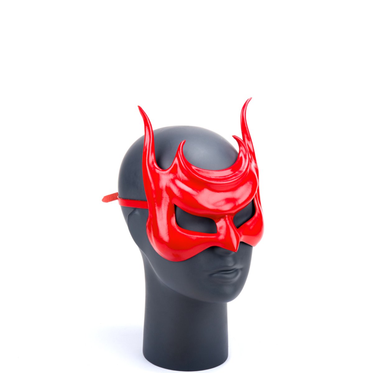 Cecilio Leather Designs Quad Horned Creature Mask - Red
