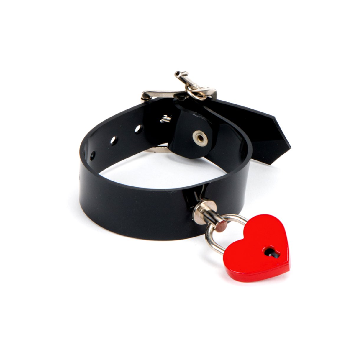 Bangle-Padlock Pvc Red Heart
