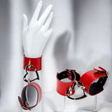 Decorative Handcuffs-Leather Love Trap Red With Heart