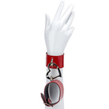 Decorative Handcuffs-Leather Love Trap Red With Heart
