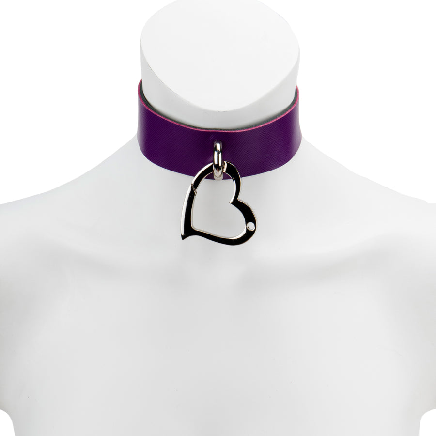 Choker-Leather Love Trap Heart