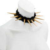 Choker - XL Spikes and Lace in Gold