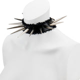 Choker - XL Spikes and Lace in Silver