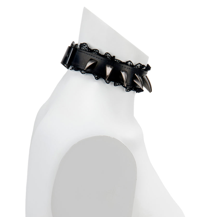 Choker-Lace Trimmed With Claw Spikes