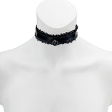 Choker-Lace Trimmed Choker With Ring
