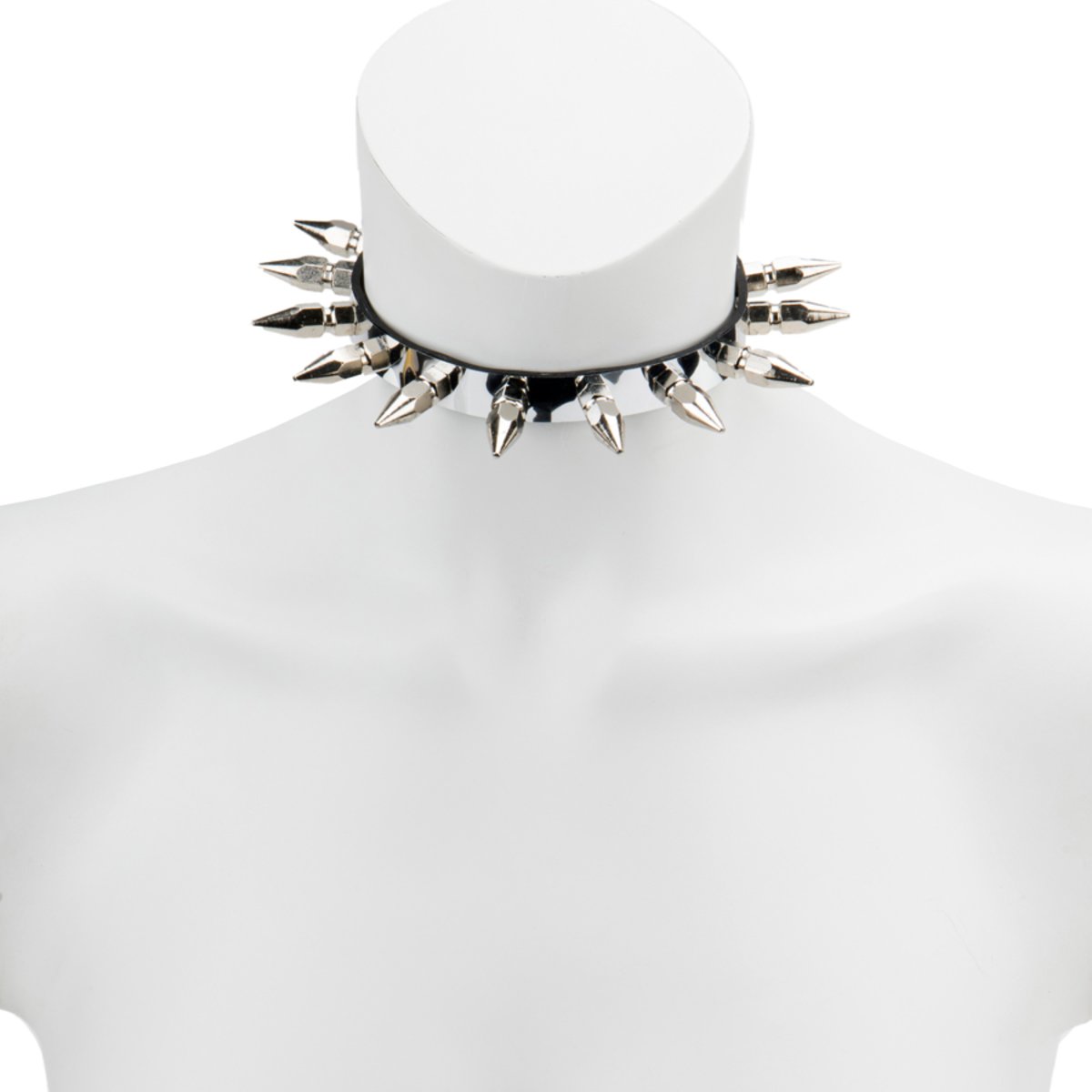 Choker-Slim Mirror With Large Dog Spikes