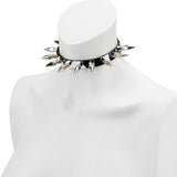 Choker-Slim Mirror With Large Dog Spikes