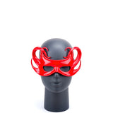 Cecilio Leather Designs Hex Tendrils Mask - Red