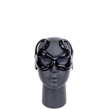 Cecilio Leather Designs Rolling Curves Mask -Black