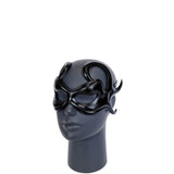 Cecilio Leather Designs Rolling Curves Mask -Black