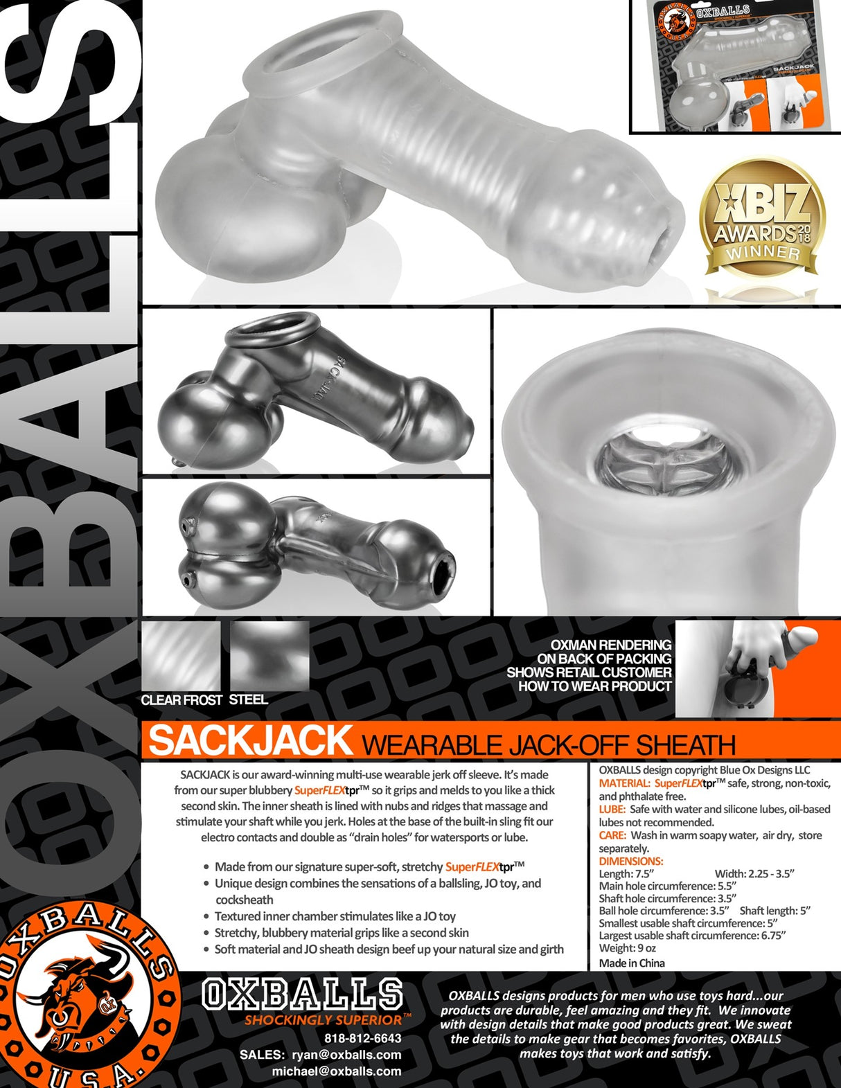 Sackjack Masturbation Sleeve And Ball Sling