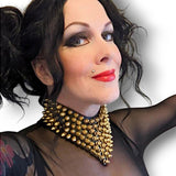 Necklace - Large Gold Spike  Rubber