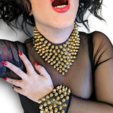 Necklace - Large Gold Spike  Rubber