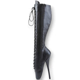 Devious Ballet-2020  Black Leather- Knee Boots 7" Heels