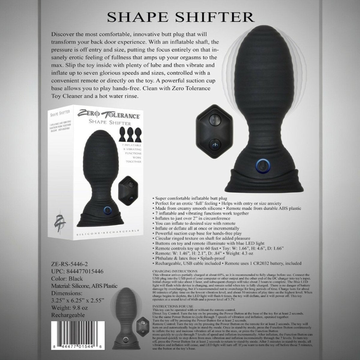 Butt Plug-Shape Shifter Remote Controlled Inflating Butt Plug