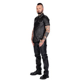 Liberation-X Short Sleeved Leather Military Shirt Black-White