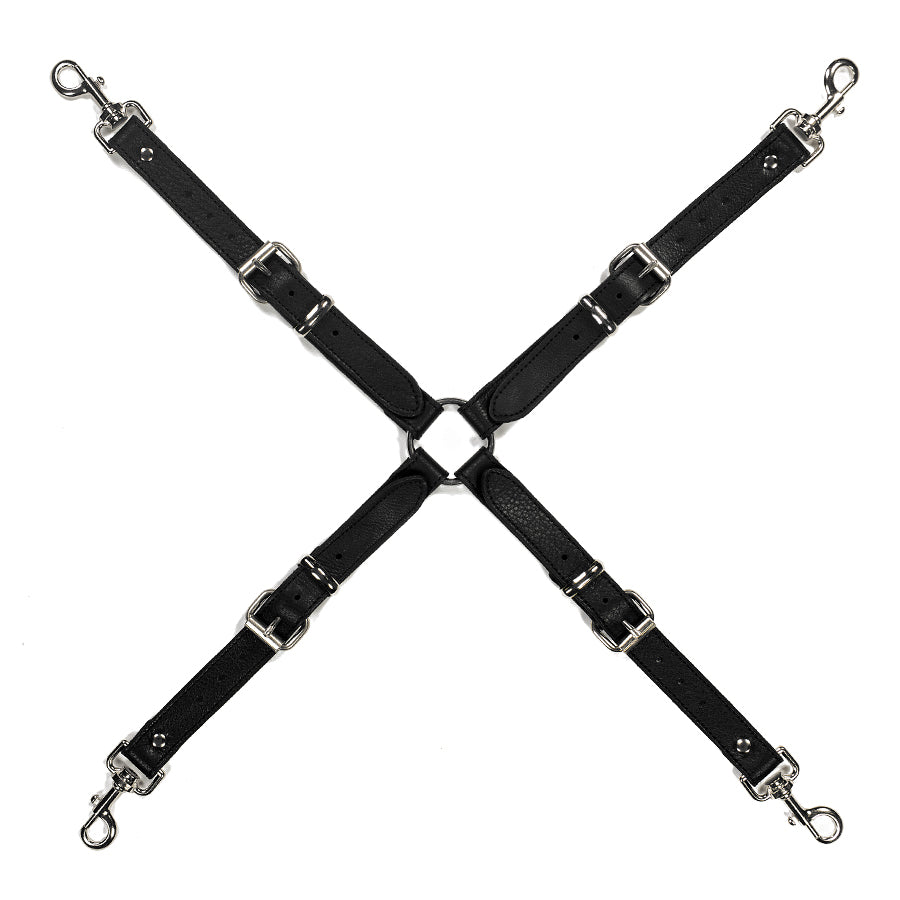 Four Strap Long Adjustable Clip Tether Black