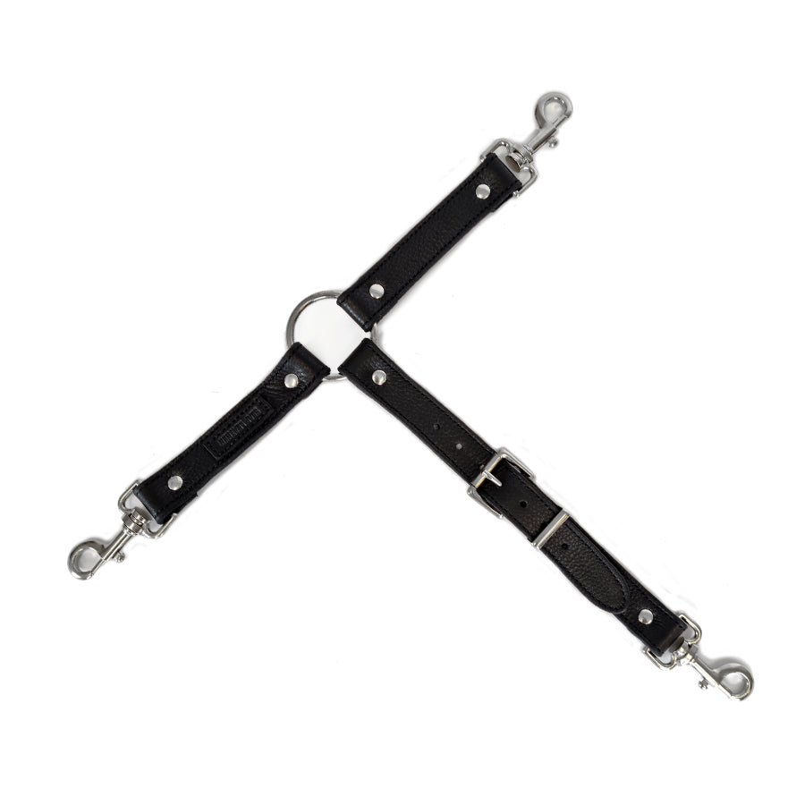 Three Strap Long Adjustable Clip Tether Black