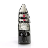 Teeze-05 Black Shiny 3 Buckle Strapped Shoe Concealed Platform
