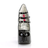 Teeze-05 Black Shiny 3 Buckle Strapped Shoe Concealed Platform