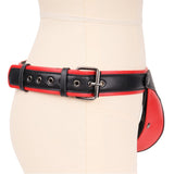 Red Faux Leather Jock Strap with Detachable Codpiece