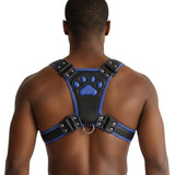 Paw Print Puppy Harness- Blue