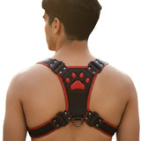 Paw Print Puppy Harness- Red
