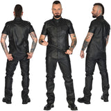 Liberation-X Short Sleeved Leather Military Shirt Black