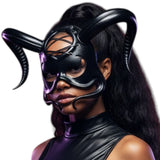 Cecilio Leather Designs Devil Woman Mask - Black