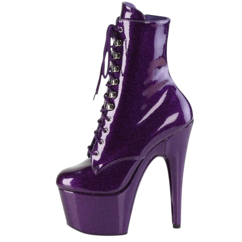 Adore-1020Gp Purple Glitter Ankle Boot
