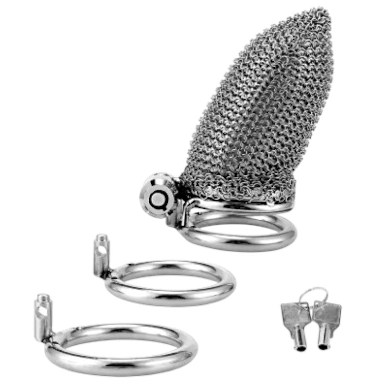 Metal Chainmail Cock Cage